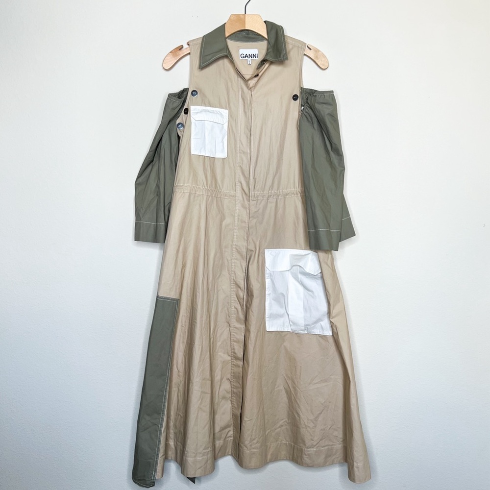 GANNI Hazel Cotton Utility Dress
